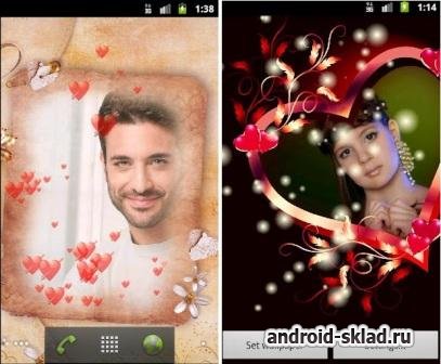 Романтические живые обои с фоторамками для Android