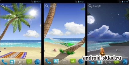 Lost Island 3D - живые обои с пляжем на острове для Android