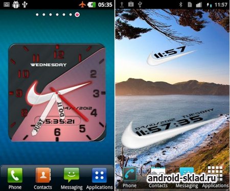 Nike Clock and Battery Widgets - набор брендовых виджетов для Android