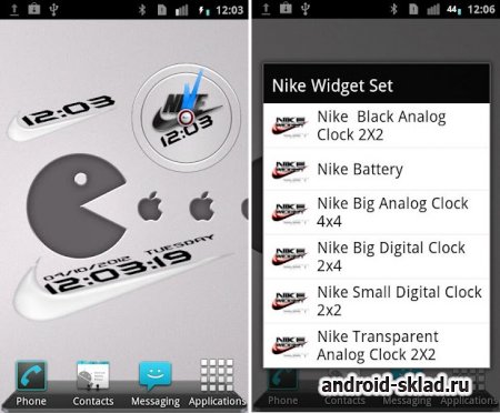 Nike Clock and Battery Widgets - набор брендовых виджетов для Android
