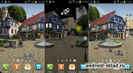 Castle Square - живые обои с домиком на площади для Android