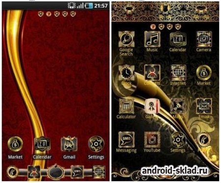 Luxury Gold apex - роскошная тема для GO Launcher EX