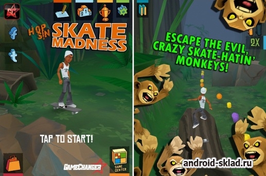 Skate Madness - побег на скейте в джунглях