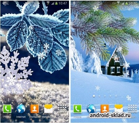 Зимние живые обои на Android