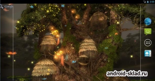 Magic Tree 3D - обои с деревом и светлячками