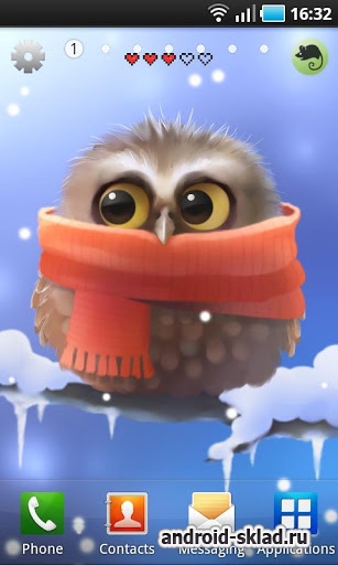 Funny Owl - живые обои с совенком