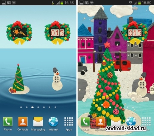 Пластилиновые новогодние виджеты на Android