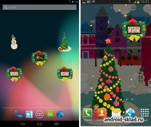 Пластилиновые новогодние виджеты на Android