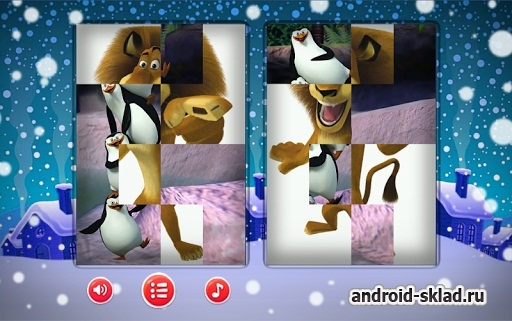Детские пазлы с пингвинами из Мадагаскара для Android