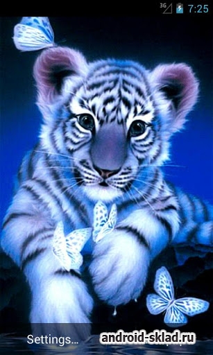 Blue Tiger - живые обои с голубым тигром