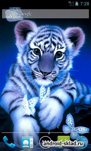 Blue Tiger - живые обои с голубым тигром