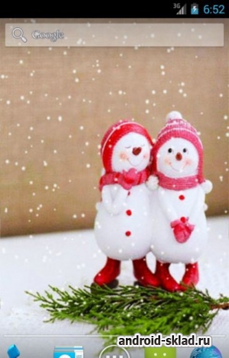 Two Snowmen - обои с двумя снеговиками