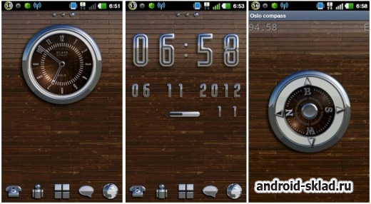 OSLO Designer Widgets - виджет с часами и компасом на Андроид