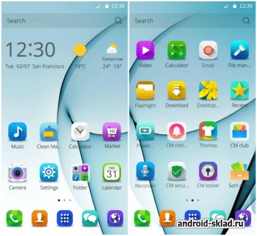 Theme Samsung Galaxy S7 - тема в стиле нового флагмана Самсунг (для CM Launcher)