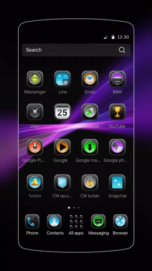 Скриншот Black Fusion Theme №2