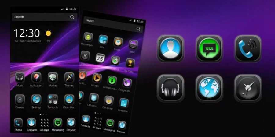 Скриншот Black Fusion Theme №4