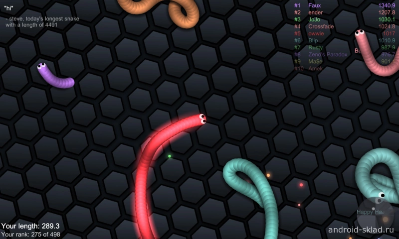 Скриншот Slither.io (Слизарио) №2