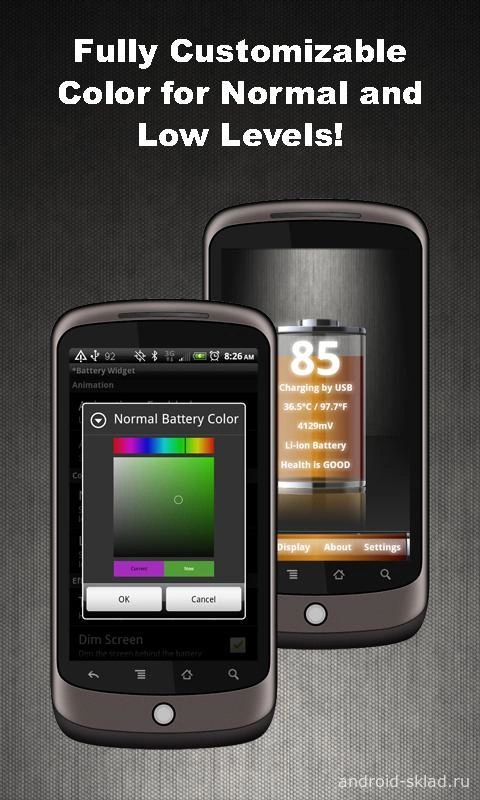 Mobile widget. Гаджеты на батарейках. display widget in mobile.
