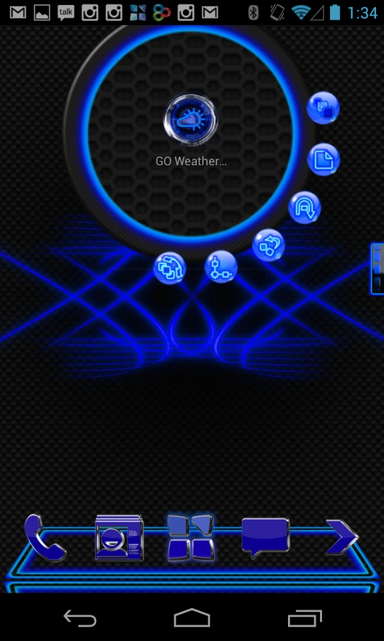 Скриншот Next Launcher Theme Krome 3D №2