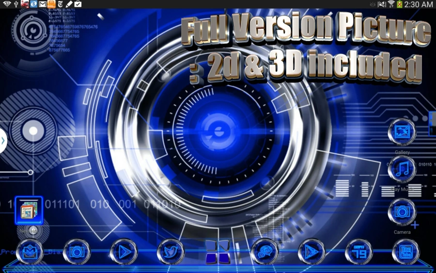 Скриншот Next Launcher Theme Krome 3D №1