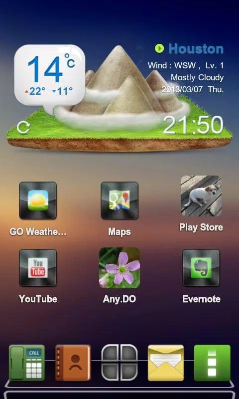 Скриншот Drock Next Launcher 3D Theme №1