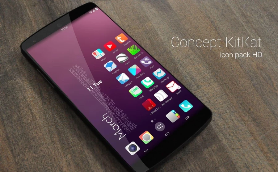 Скриншот Concept KitKat icon Pack 7 in1 №4